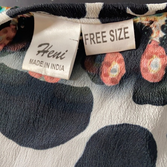 HENI Brand Kaftan Size 16 Maxi Dress Black White Beaded Sleeveless V Neck - Picture 5 of 11